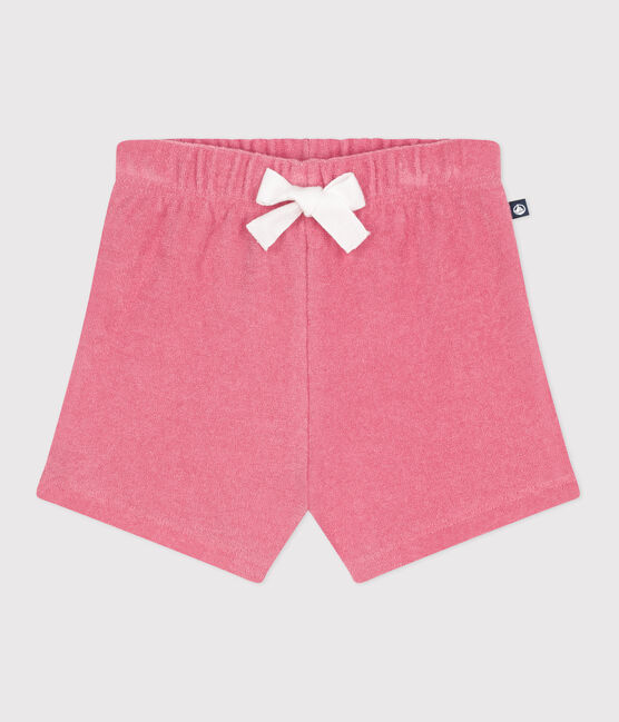 Babyshort van katoenen badstof roze PEONIA