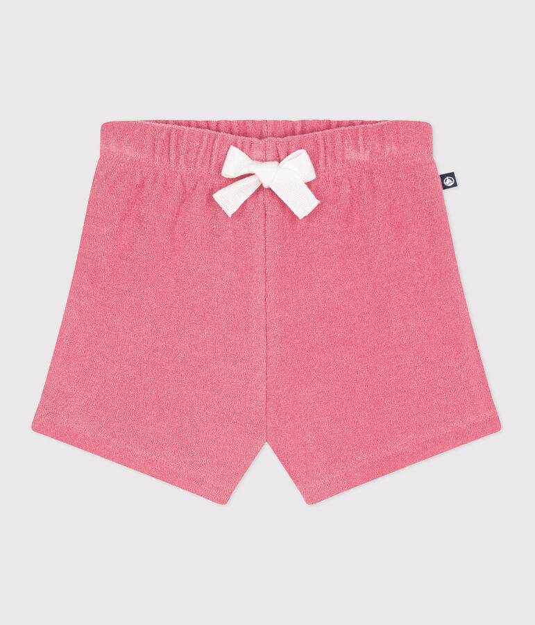 Short b&eacute;b&eacute; en coton &eacute;ponge rose