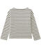 Sweat shirt fille rayé beige COQUILLE/blauw SMOKING