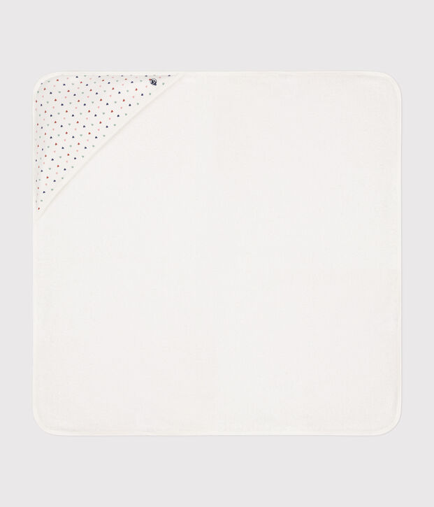 Carr&eacute; de bain en coton blanc/multicouleur