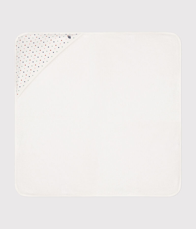 Carr&eacute; de bain en coton blanc MARSHMALLOW/blanc MULTICO