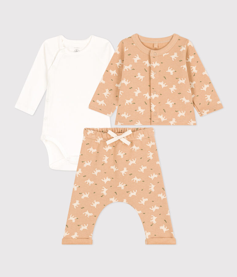 Set met print van molton voor baby's beige/multicouleur