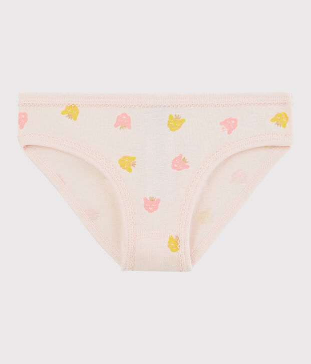 Culotte petite fille en coton rose/multicouleur