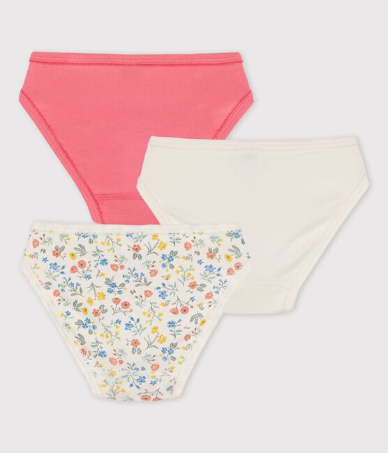 Set van 3 meisjesslips met bloemetjes in katoen variante 1