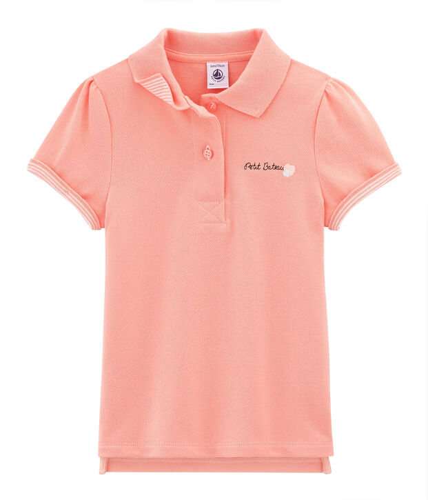 Meisjespolo met korte mouwen roze