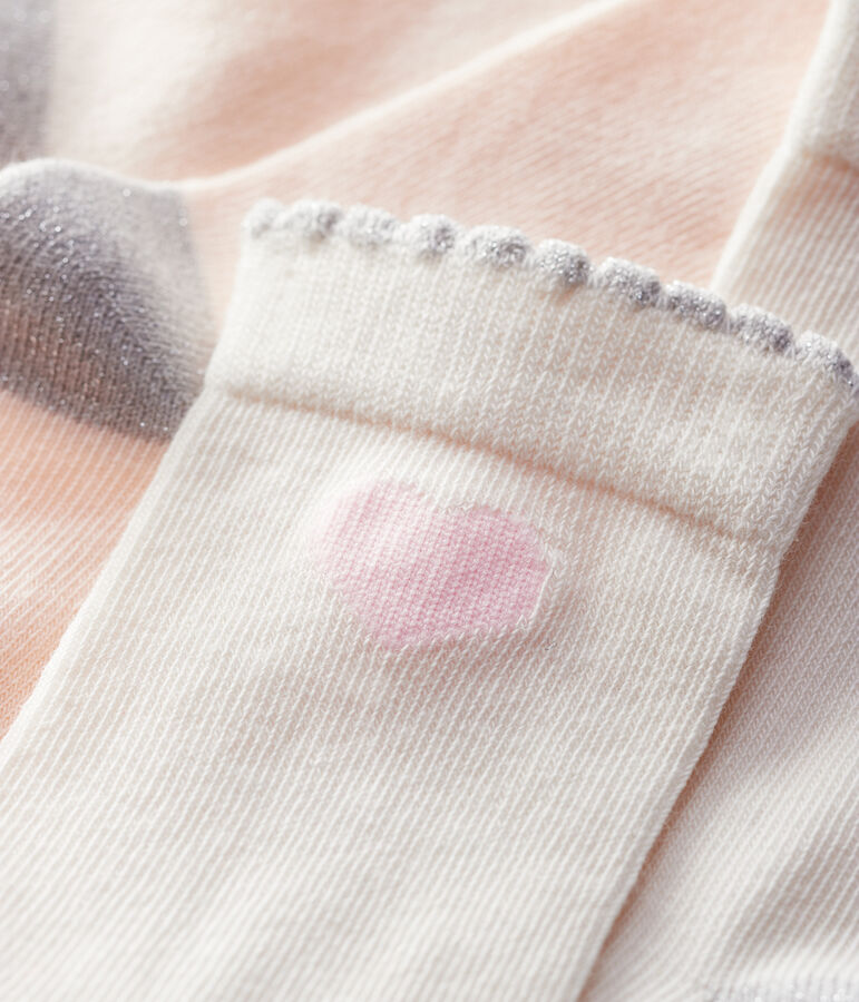Lot de 2 paires de chaussettes enfant fille multicouleur