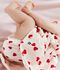 Robe b&eacute;b&eacute; en coton avec son bloomer, imprim&eacute;s c&oelig;urs rouge/rouge