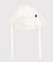 Vissershoedje in keperstof voor baby's wit MARSHMALLOW