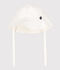 Baby- bucket hat van katoenen keperstof met strikbandjes wit