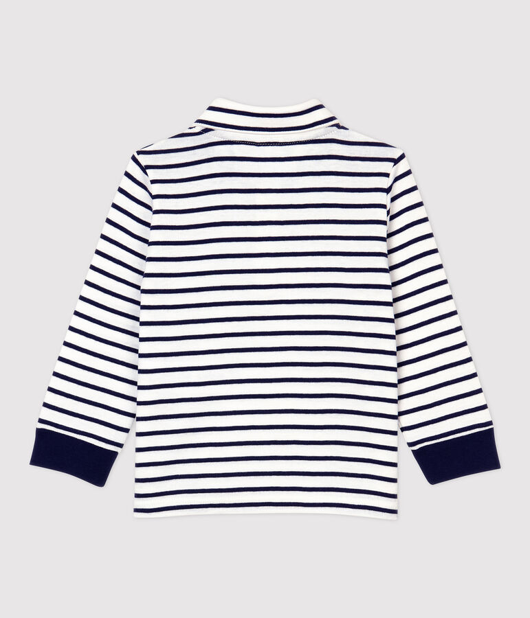 Polo en coton b&eacute;b&eacute; blanc/bleu