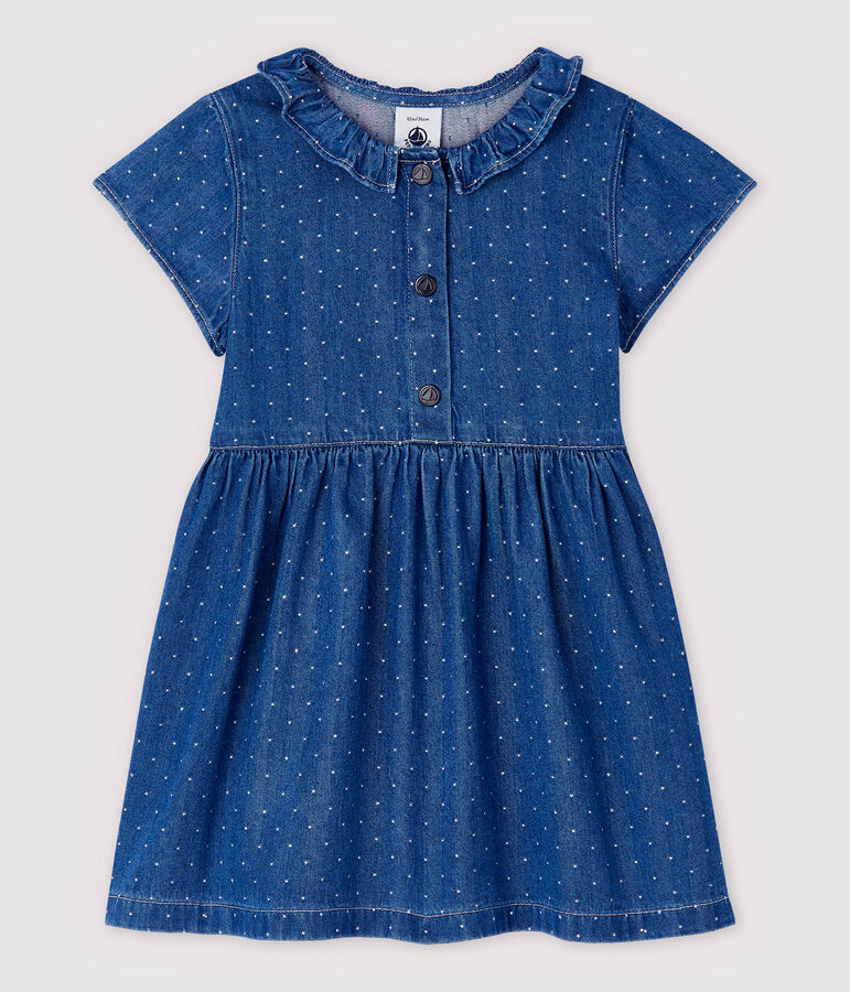 Licht denim jurkje met stippen voor babymeisjes blauw DENIM CLAIR