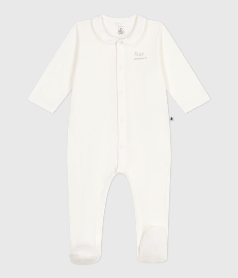 Effen babypyjama van tubic wit