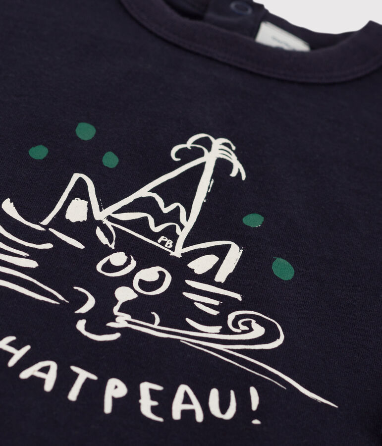 T-shirt met lange mouwen voor baby's van katoen blauw