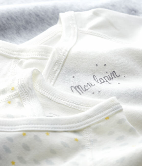 Lot de 3 bodies croisés manches longues bébé en coton biologique variante 1