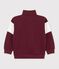 Effen katoenen sweatshirt met colorblock en schipperskraag voor kinderen rood/ecru
