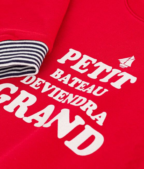 Katoenen sweatshirt met print voor kinderen rood POMPEI