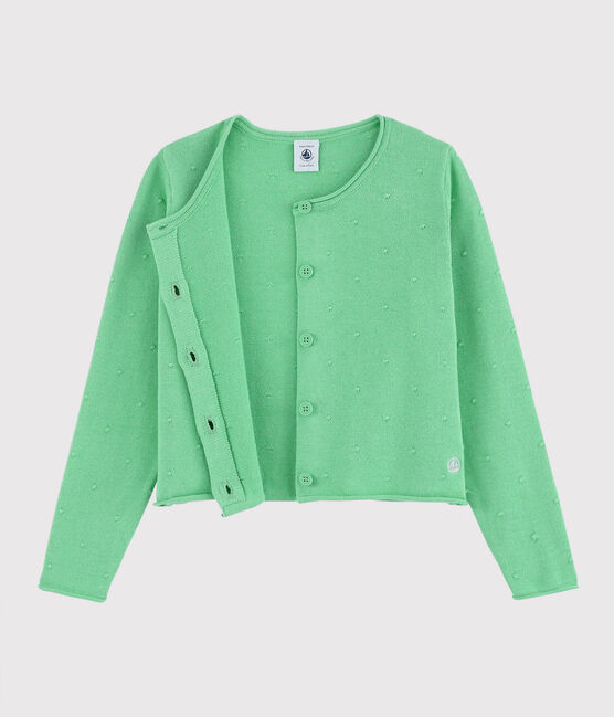 Katoenen cardigan voor meisjes groen ALOEVERA