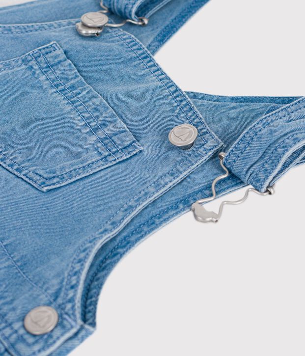 Korte lichte salopette van denim voor baby's blauw