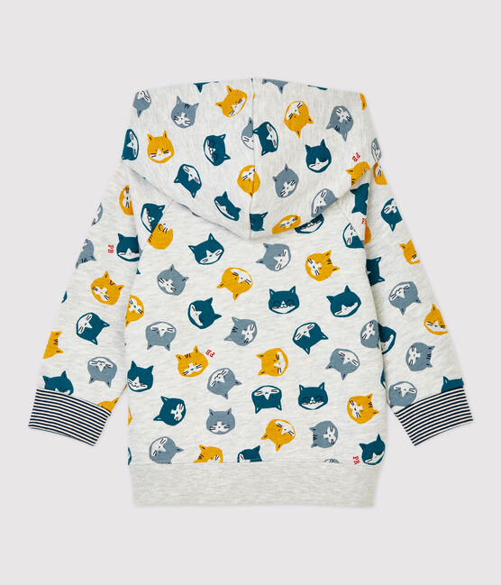 Sweatshirt en molleton bébé. gris BELUGA/blanc MULTICO