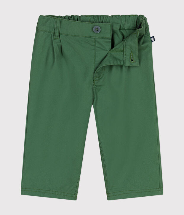 Pantalon en serge b&eacute;b&eacute; vert