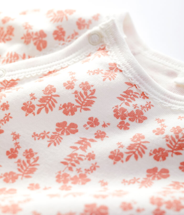 Dors-bien b&eacute;b&eacute; en coton biologique blanc/rose