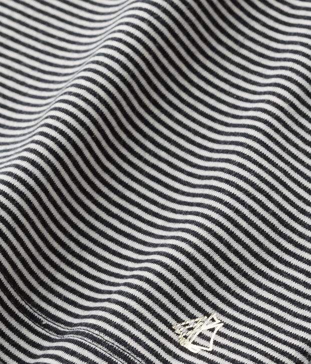 Meisjes-T-shirt met lange mouwen en milleraies-strepen blauw/wit