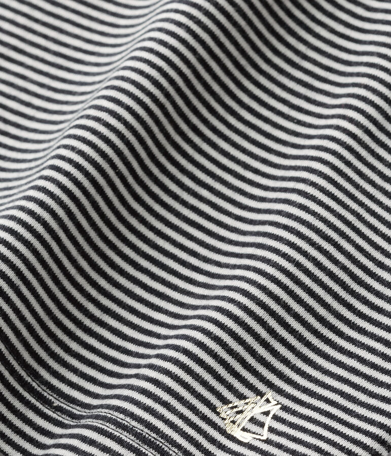 Meisjes-T-shirt met lange mouwen en milleraies-strepen blauw/wit