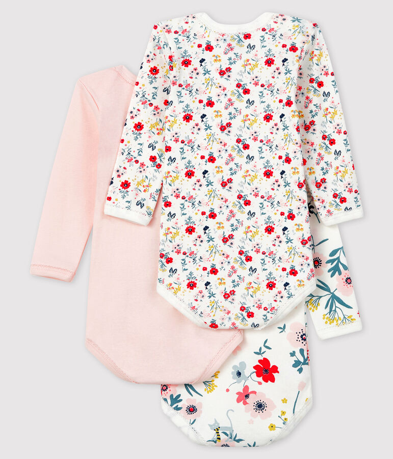 Set van 3 rompertjes met lange mouwen voor baby meisje multicouleur