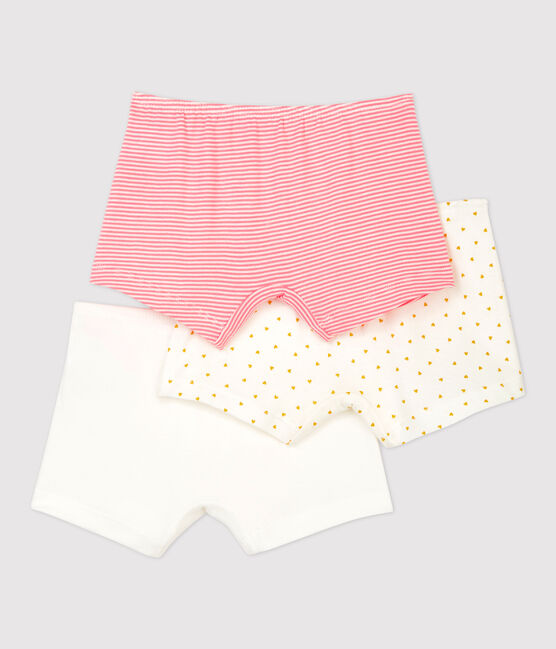Lot de 3 shorties imprimé coeur petite fille en coton variante 1