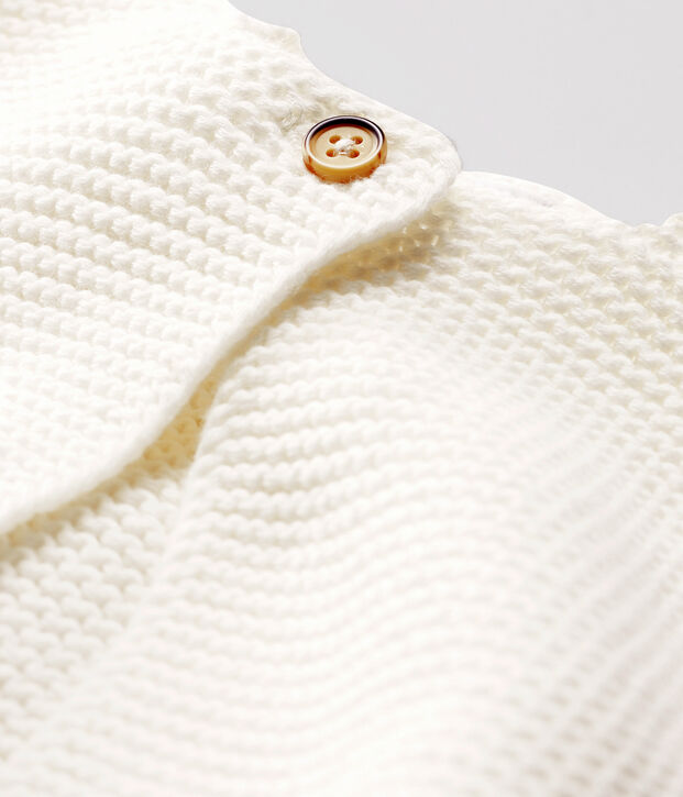 Cardigan en tricot de coton biologique b&eacute;b&eacute; blanc