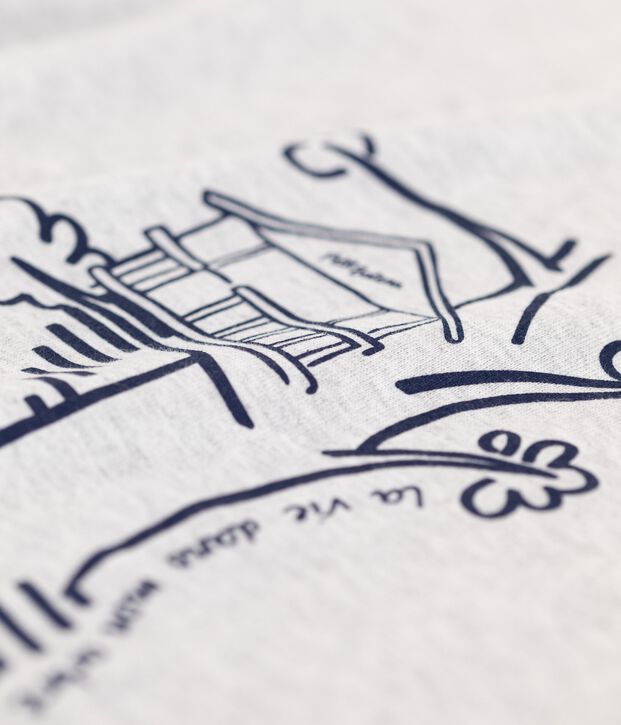 Tee-shirt manches courtes en coton enfant gar&ccedil;on gris