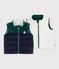 Omkeerbaar mouwloos donsjack van fluweel en sherpa voor baby's blauw/multicouleur