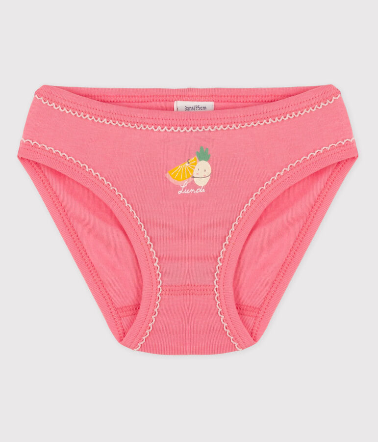 Culotte petite fille en coton rose