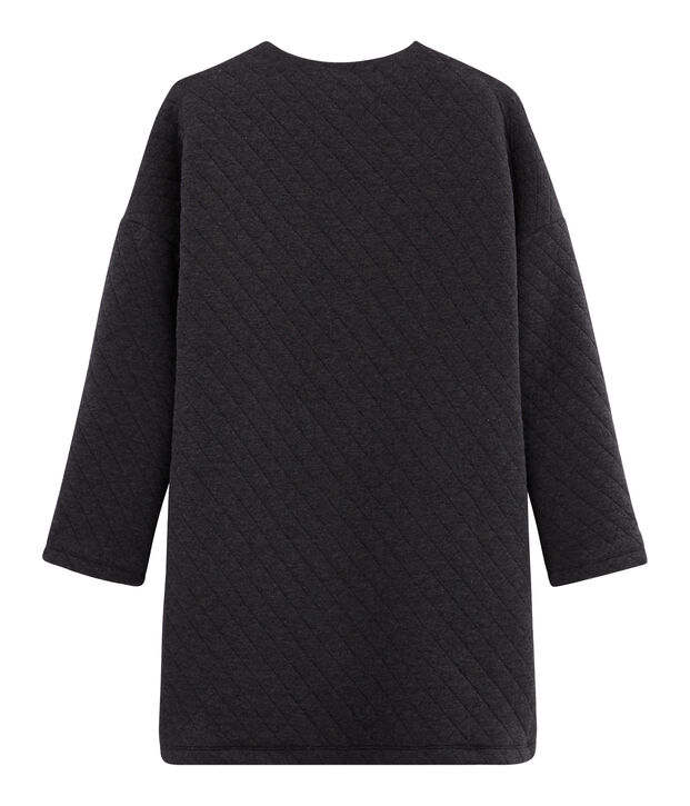 Veste longue tubique femme gris