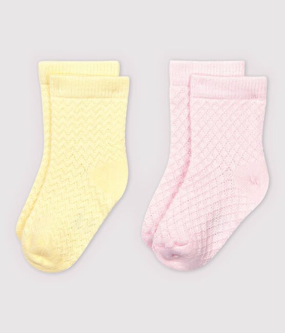 Set van 2 sokken voor baby meisje/jongen in reliëf variante 1