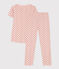 Pyjama manches courtes petite fille en coton rose SALINE/blanc MULTICO