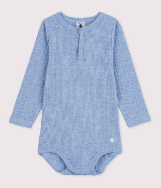 Katoenen body met lange mouwen en Tunesische hals voor baby's SKY