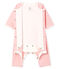 Bodyjama zonder voetjes babymeisje van gebreide stof roze CHARME/wit MARSHMALLOW