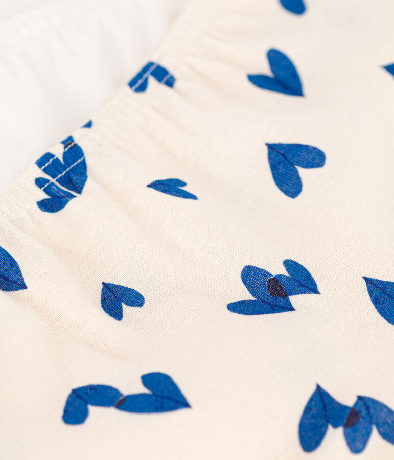 Lot de 2 shorties c&oelig;ur en coton petite fille multicouleur