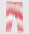 Legging en coton bébé. blanc MARSHMALLOW/rouge TERKUIT