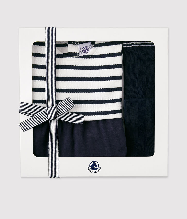 Coffret cadeau b&eacute;b&eacute; robe et collants multicouleur