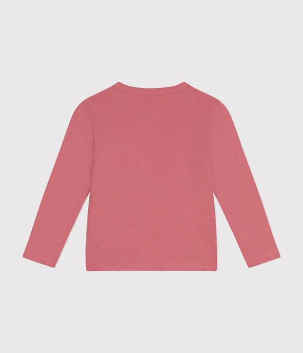 Tee-shirt manches longues en c&ocirc;te enfant fille / gar&ccedil;on rose
