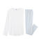 Pyjama fille en côte blanc MARSHMALLOW/bleu CONTES