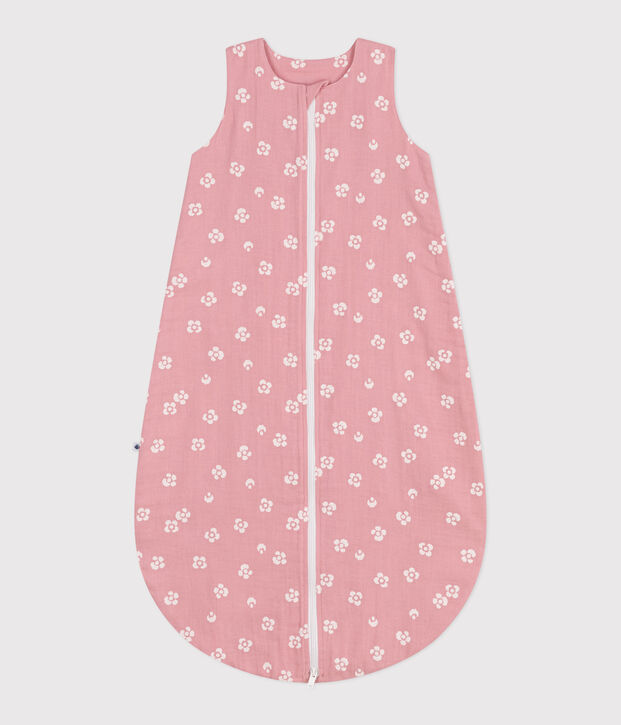 Gigoteuse b&eacute;b&eacute; en coton fleuri TOG 1 rose/blanc