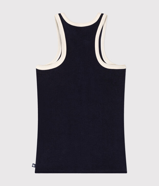 D&eacute;bardeur en coton &eacute;ponge femme bleu marine