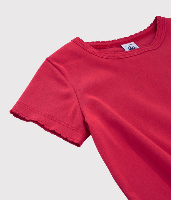 Tee-shirt iconique en coton enfant fille - garçon rose CRANBERRY