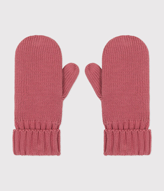 Moufles en tricot doublé en polaire enfant garçon-fille rose ROSEWOOD