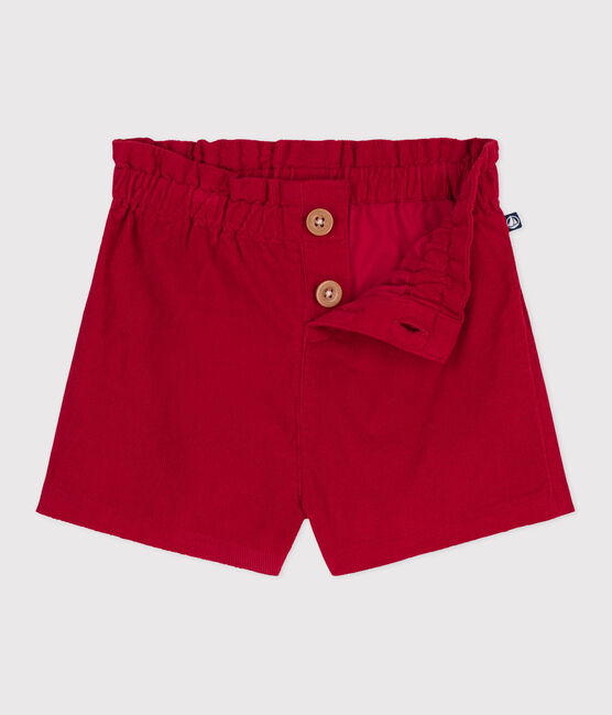 Effen fluwelen babyshort rood TERKUIT
