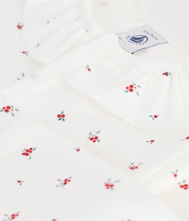 Pyjama b&eacute;b&eacute; en coton sans pieds imprim&eacute; blanc/multicouleur