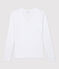 Iconisch katoenen Dames T-shirt met V-hals wit ECUME